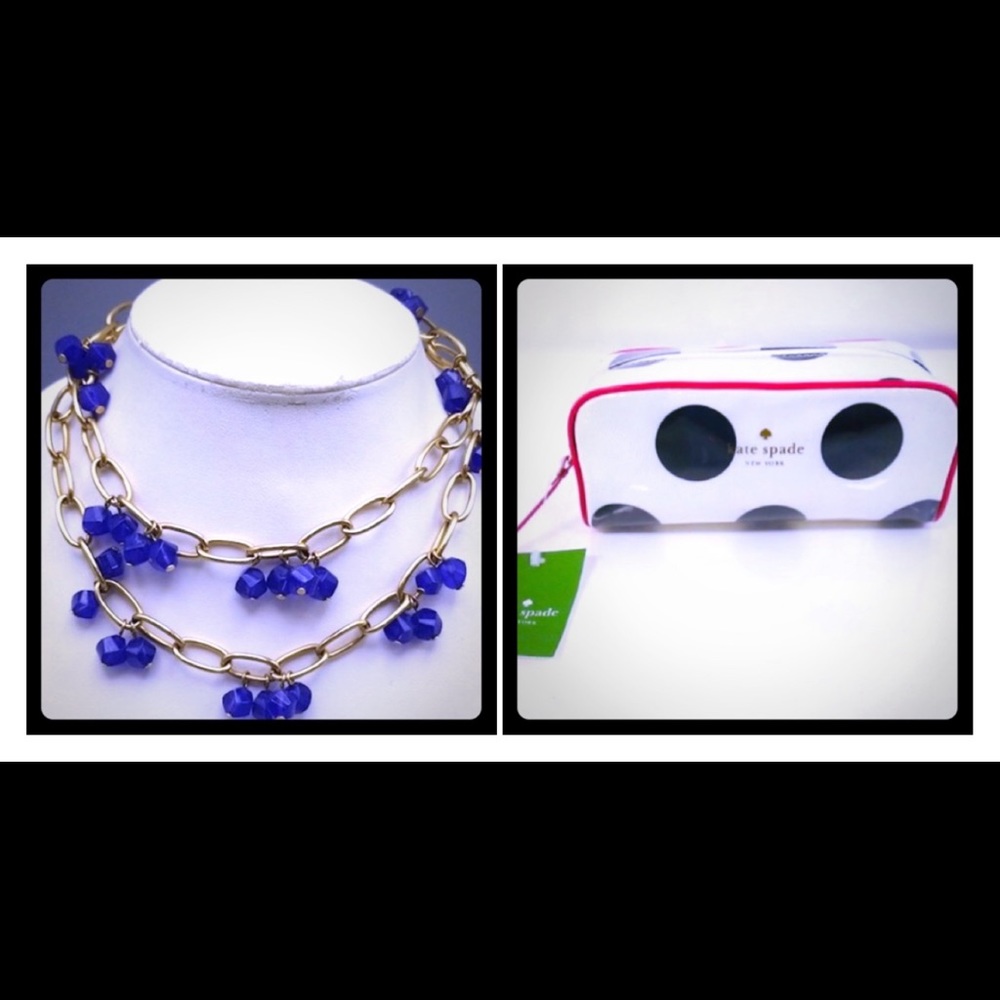 Kate Spade 1 necklace and 1 makeup pouch
